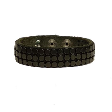 bracciale cuoio e strass|Bracciali cuoio pietre .